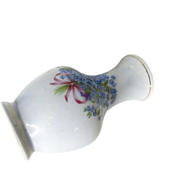 Vintage Mexican Pottery Vase Bodegas Oaxaca White Blue Ceramic Glaze Floral - Picture 13 of 16